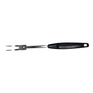 Vintage Foley USA‎ Chrome Plated Meat Carving Fork Black Handle 10.5 Inch